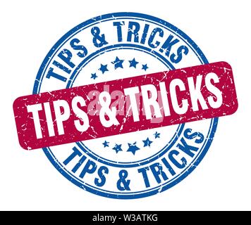 tips & tricks stamp. tips & tricks round grunge sign. tips & tricks Stock Vector