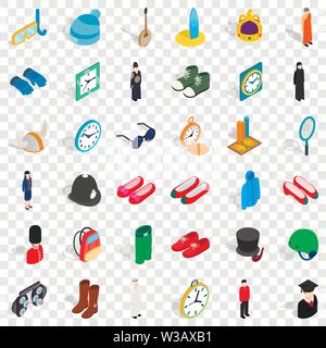 Equipment icons set, isometric style Stock Vector