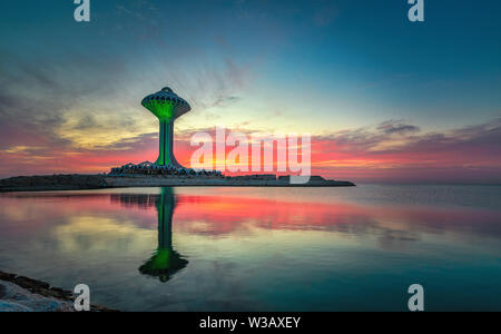 Beautiful Sunrise view at Dammam Al Khobar Corniche Saudi Arabia. Stock Photo