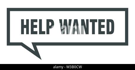 help wanted sign. help wanted square speech bubble. help wanted Stock Vector