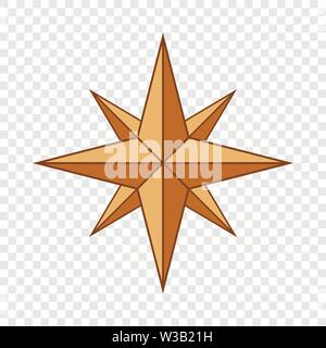 Ancient sign of wind rose icon, cartoon style Stock Vector