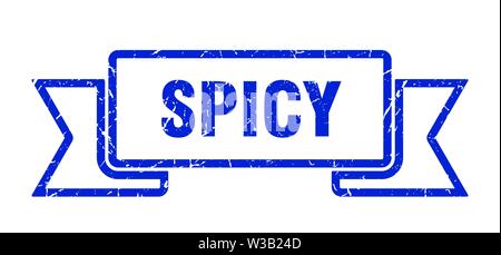 spicy grunge ribbon. spicy sign. spicy banner Stock Vector