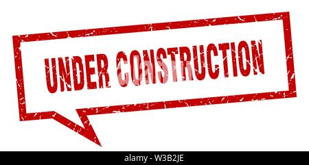 under construction sign. under construction square speech bubble. under construction Stock Vector