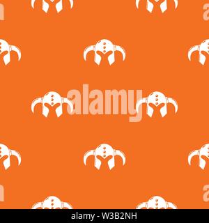 Viking helmet classic pattern vector orange Stock Vector