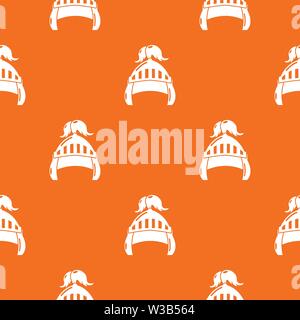 Knight helmet security pattern vector orange Stock Vector