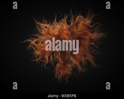 red hair abstract. red grows freely moving in air. wavy hair forms. suitable for beauty, fashion and hair themes. 3d illustration Stock Photo