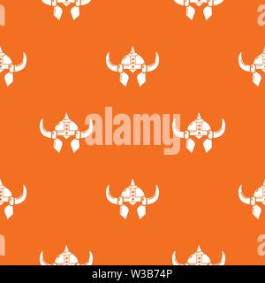 Viking helmet knight pattern vector orange Stock Vector