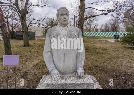 Moscow, Russia, May 25, 2019: a statue of former president of the Soviet Union, Michail Gorbechev (Michail Gobatschow) Stock Photo