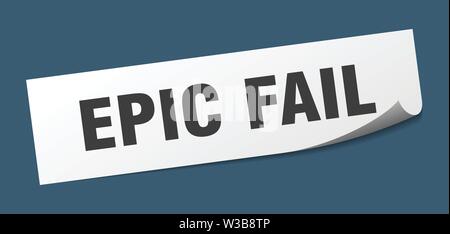 epic fail sticker. epic fail square isolated sign. epic fail Stock Vector