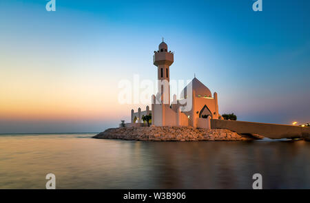 Beautiful Al Khobar Corniche Mosque Sunrise -Saudi Arabia. Stock Photo