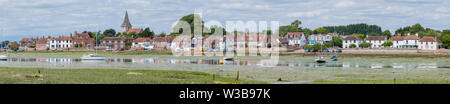 Panoramic landscape view of the small village of Bosham near Chichester at Bosham Quay (Bosham or Chichester Harbour) in West Sussex, England, UK. Stock Photo