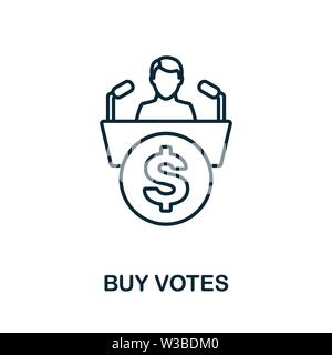 Buy Votes icon. Thin outline style design from corruption icons collection. Creative Buy Votes icon for web design, apps, software, print usage Stock Vector