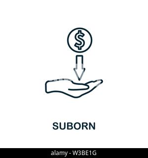 Suborn icon. Thin outline style design from corruption icons collection. Creative Suborn icon for web design, apps, software, print usage Stock Vector