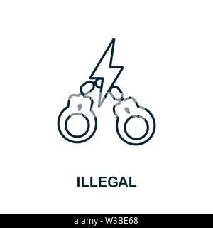 Illegal icon. Thin outline style design from corruption icons collection. Creative Illegal icon for web design, apps, software, print usage Stock Vector