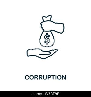 Corruption icon. Thin outline style design from corruption icons collection. Creative Corruption icon for web design, apps, software, print usage Stock Vector