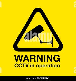 Cctv warning sign Stock Vector