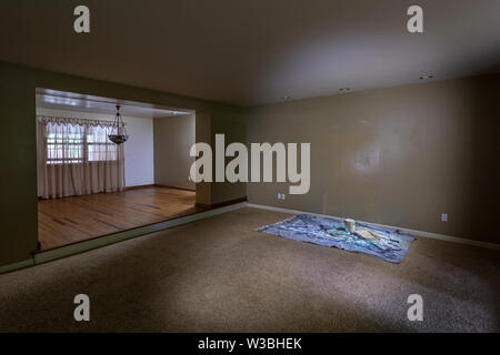 Empty room painting in preparation of moving out Stock Photo