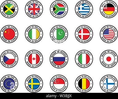 Set of flat icon flags Stock Vector