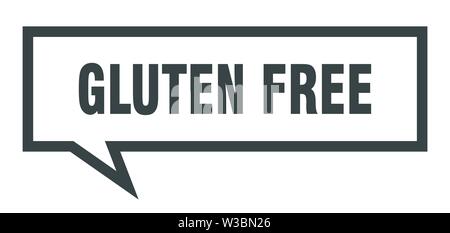 gluten free sign. gluten free square speech bubble. gluten free Stock Vector