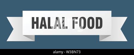 halal food ribbon. halal food isolated sign. halal food banner Stock Vector