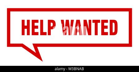 help wanted sign. help wanted square speech bubble. help wanted Stock Vector