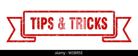 tips & tricks grunge ribbon. tips & tricks sign. tips & tricks banner Stock Vector
