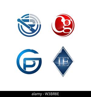 Set of symbol for Business logo design template. Collection of Abstracts modern icons for organization Stock Vector