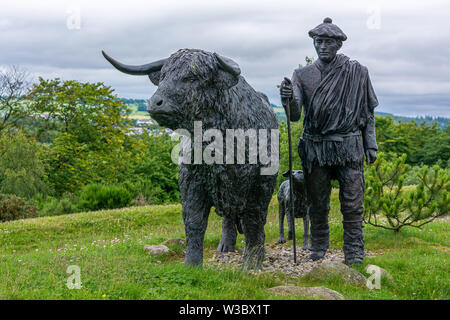 Highland Drover Statue at Dingwall Mart Stock Photo