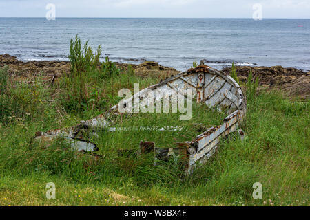 Shipwrecked Boat at Hilton, Ross Shire, Scotland, United Kingdom Stock Photo