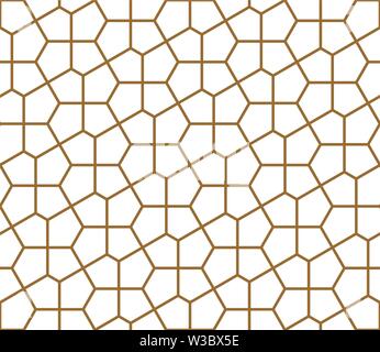 Seamless geometric ornament based on traditional arabic art. Muslim mosaic.Brown color lines.Great design for fabric,textile,cover,wrapping paper,back Stock Vector