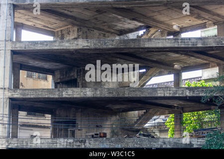 Abandoned building construction in the most central district of Bangkok, Thailand Stock Photo