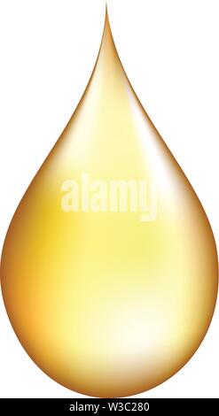 Realistic gold drop. Stock Vector