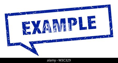 example sign. example square speech bubble. example Stock Vector
