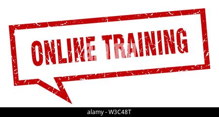online training sign. online training square speech bubble. online training Stock Vector