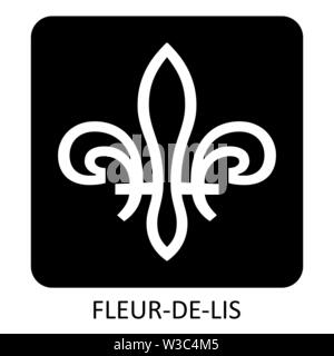 A black and white Fleur-de-lis icon Stock Vector