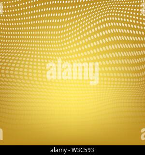 Polygonal Space. Low Poly Yellow Background with Connecting Dot. Big Data. Connection Structure. Grid with Dots Texture Stock Vector