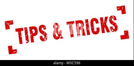 tips & tricks stamp. tips & tricks square grunge sign. tips & tricks Stock Vector