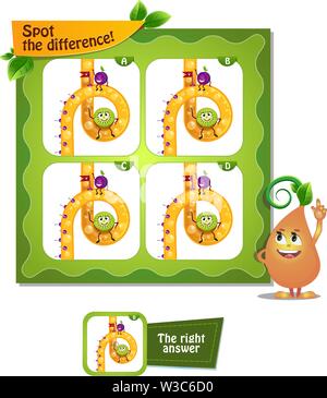 visual game for children and adults. Task game spot the difference Stock Vector