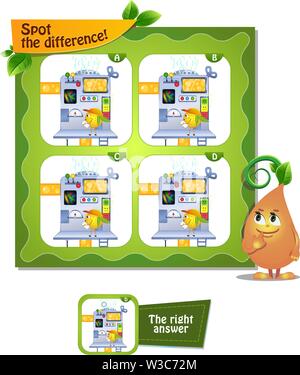 visual game for children and adults. Task game spot the difference Stock Vector