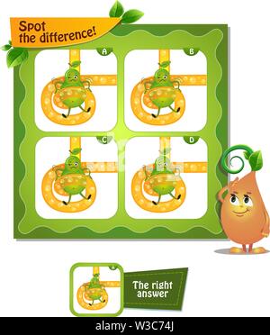 visual game for children and adults. Task game spot the difference Stock Vector
