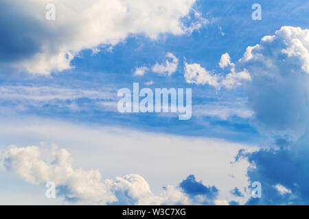 Sky background with cumulus humilis clouds Stock Photo
