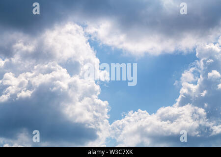 Sky background with cumulus humilis clouds Stock Photo