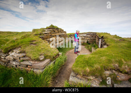 The ancient chapel on the Brough of Deerness, Mull Head, Orkney, Scotland, UK.