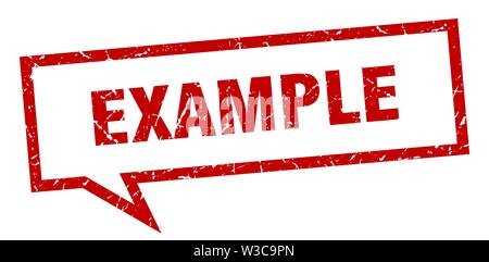 example sign. example square speech bubble. example Stock Vector