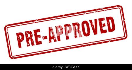 pre-approved stamp. pre-approved square grunge sign. pre-approved Stock Vector