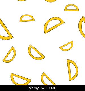 Seamless pattern of school rulers in Doodle style. Vector illustration. Stock Vector