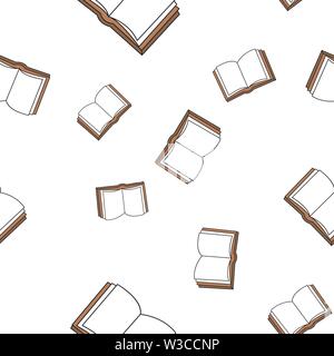 Seamless pattern from school books in Doodle style. Vector illustration. Stock Vector