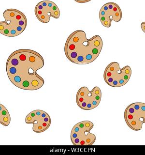 Seamless pattern from the palette to draw in Doodle style. Vector illustration. Stock Vector