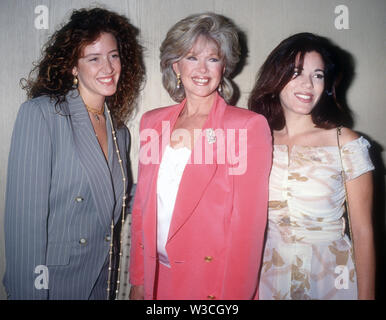 Connie Stevens with daughters Oley Fisher (l) and Tricia Leigh Fisher (r) 1992 Photo By Michael Ferguson/CelebrityArchaeology.com Stock Photo