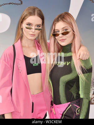 HOLLYWOOD, CA - JULY 13: Ruby Carr and Natalia Panzarella of Bahari attends the Premiere Of Universal Pictures' 'Fast & Furious Presents: Hobbs & Shaw' at the Dolby Theatre on July 13, 2019 in Hollywood, California. Stock Photo